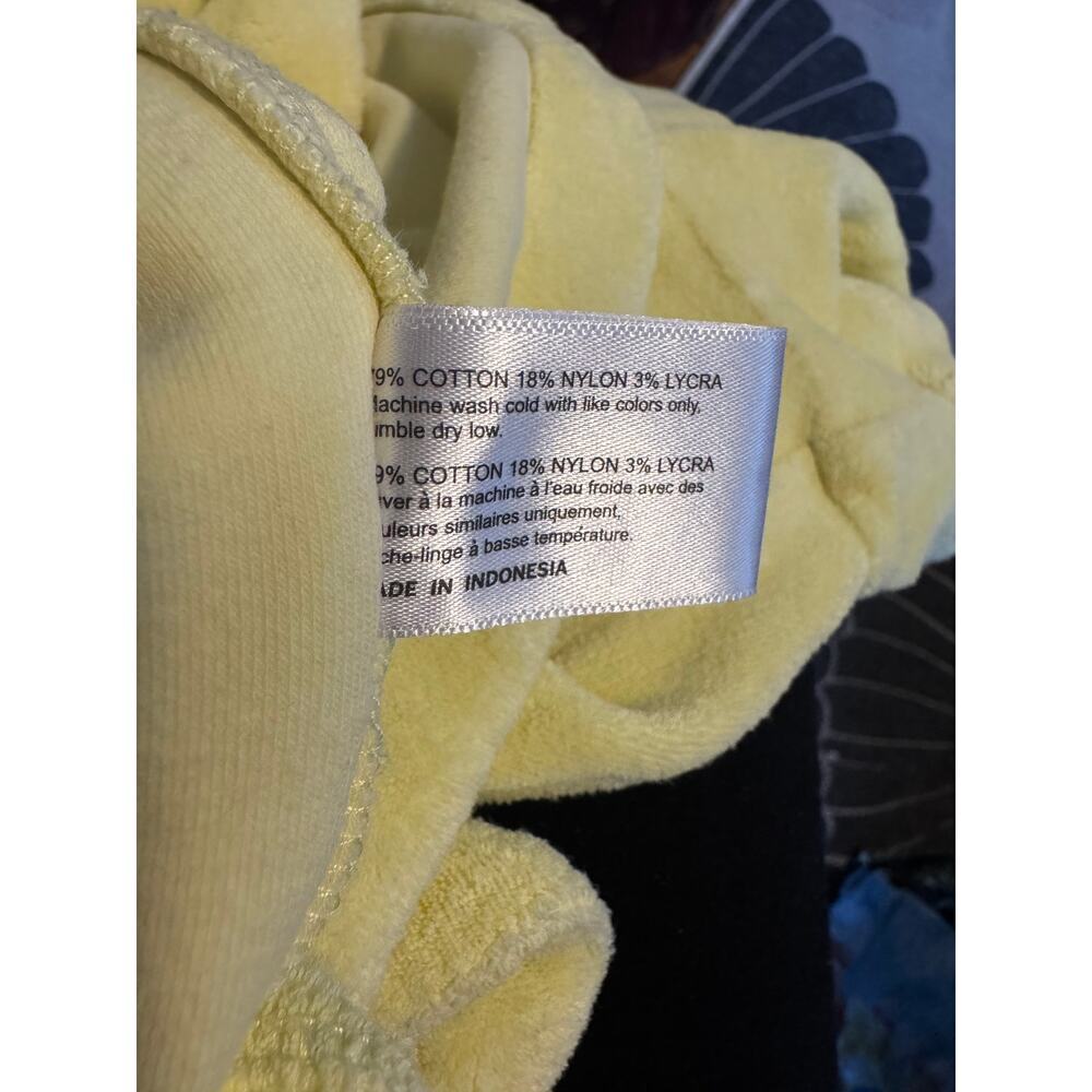 Frankies Bikinis Terry Cloth Button Front Camp Shirt Yellow Resort Beach Size M — image 6 of 6
